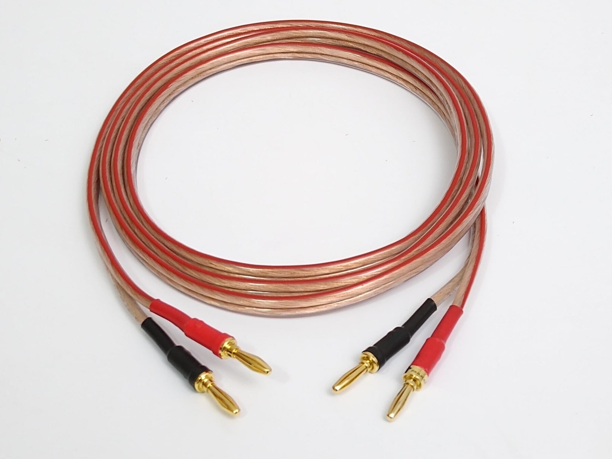  UCINNOVATE Cable de cable de altavoz HiFi OFC con enchufe tipo  plátano, paquete de 2 unidades de cobre puro de alta gama de 4.9 ft  chapados en oro, conectores de punta