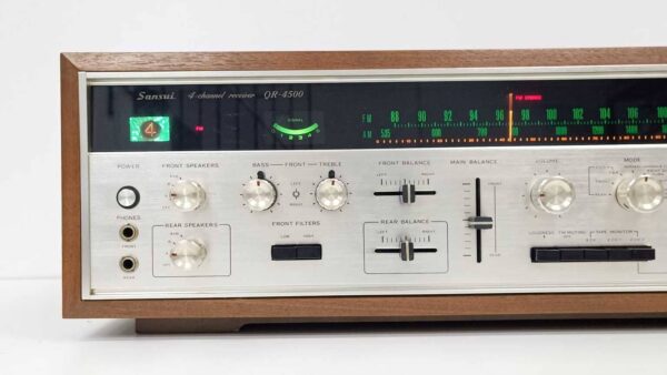 Sansui QR-4500 quad receiver on display in a retro audio setup