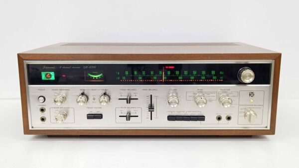 Sansui QR-4500 receiver front view with knobs and display